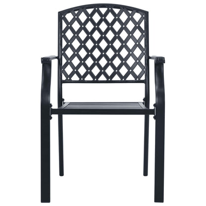 Stackable Garden Chair Set 5 pcs Anthracite Powder-coated Steel