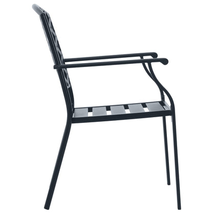 Stackable Garden Chair Set 5 pcs Anthracite Powder-coated Steel