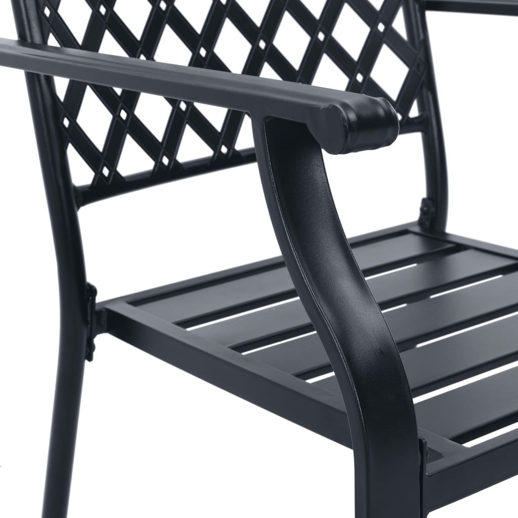 Stackable Garden Chair Set 7 pcs Anthracite Powder-coated Steel