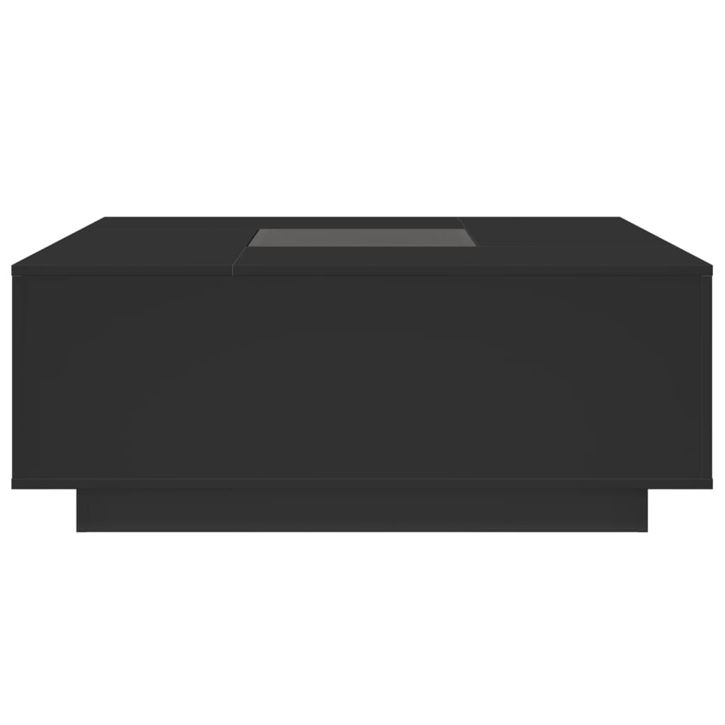 Coffee Table with Infinity LED Black 100x100x40 cm