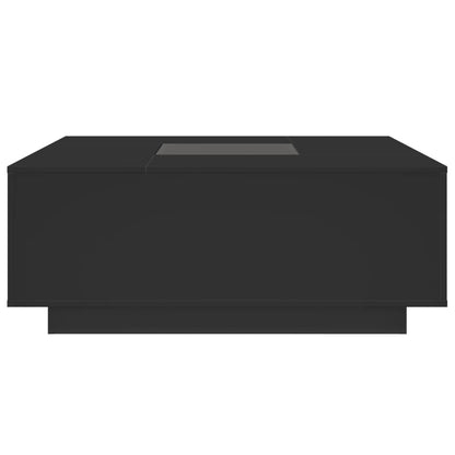 Coffee Table with Infinity LED Black 100x100x40 cm