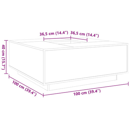 Coffee Table Black 100x100x40 cm Engineered Wood