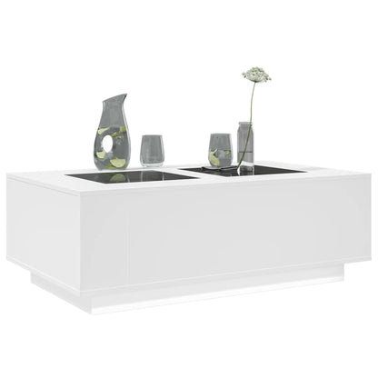 Coffee Table with Infinity LED White 116x69x40 cm