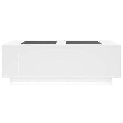 Coffee Table with Infinity LED White 116x69x40 cm
