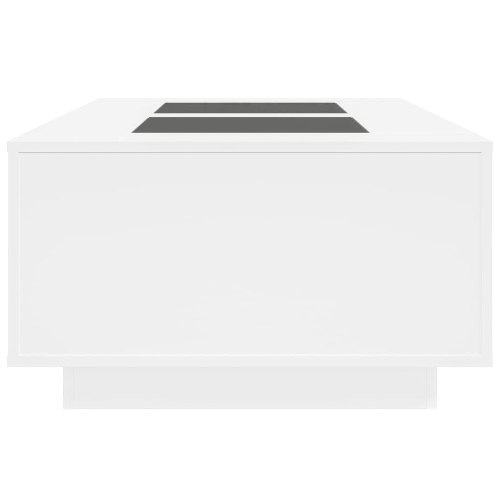 Coffee Table with Infinity LED White 116x69x40 cm