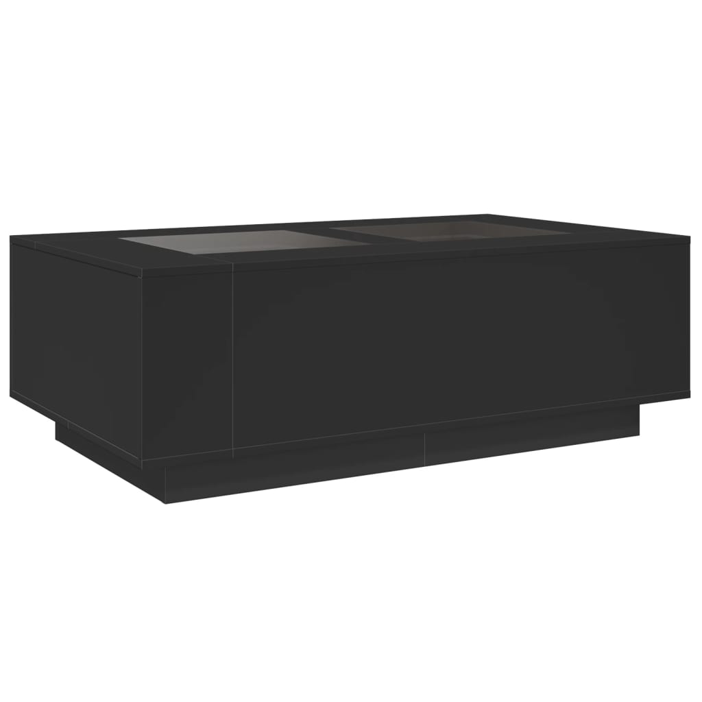 Coffee Table with Infinity LED Black 116x69x40 cm