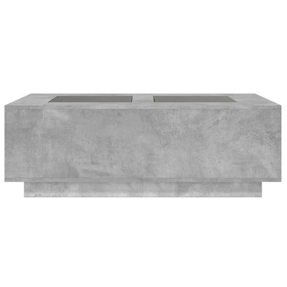 Coffee Table with Infinity LED Concrete Grey 116x69x40 cm