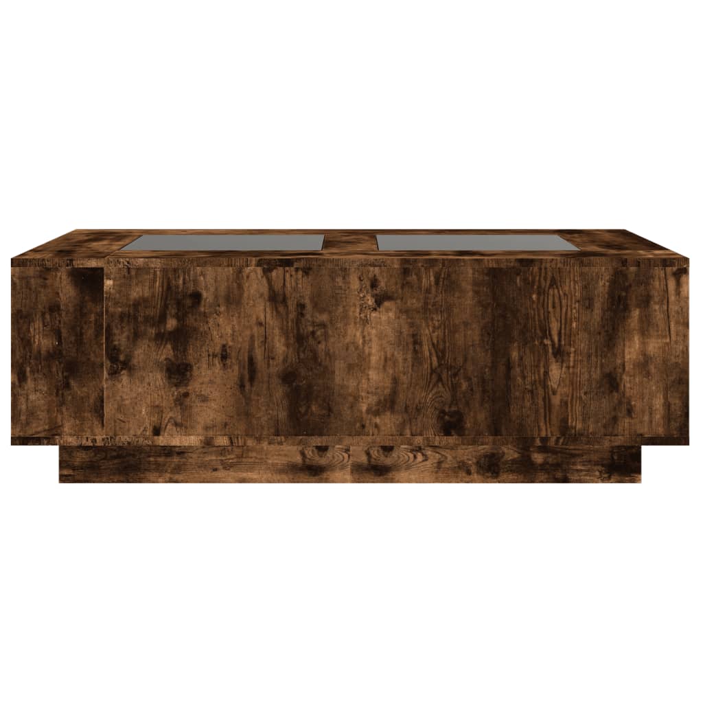 Coffee Table with Infinity LED Smoked Oak 116x69x40 cm