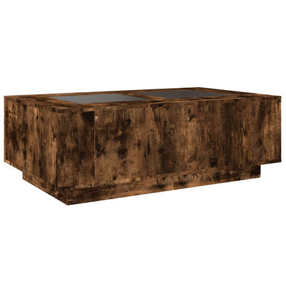 Coffee Table with Infinity LED Smoked Oak 116x69x40 cm