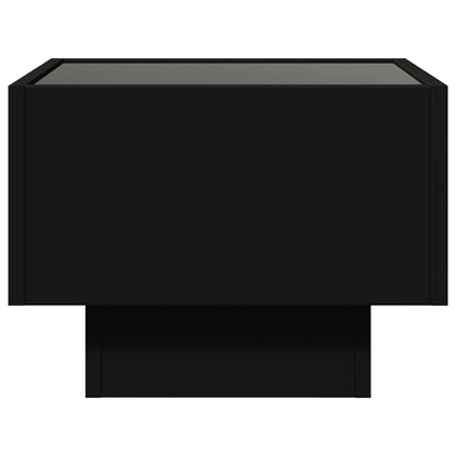 Bedside Table with Infinity LED Black 40x40x30 cm