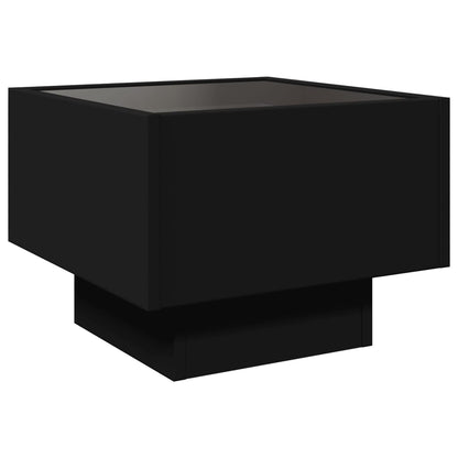 Bedside Table with Infinity LED Black 40x40x30 cm