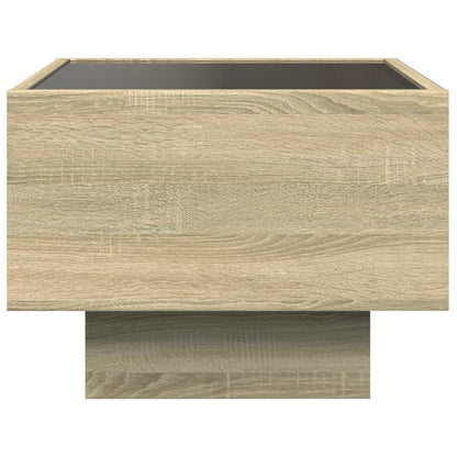 Bedside Table with Infinity LED Sonoma Oak 40x40x30 cm