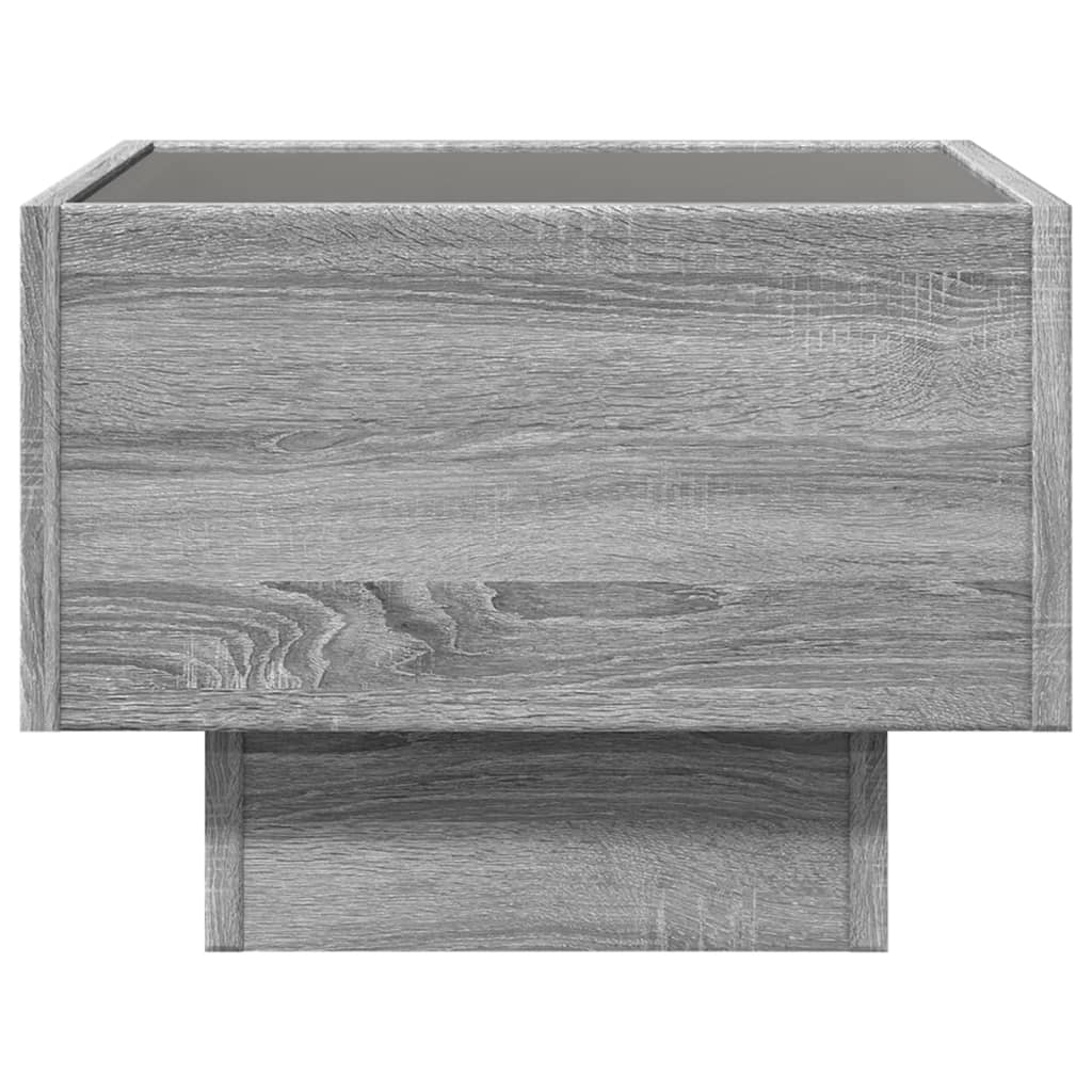 Bedside Table with Infinity LED Grey Sonoma 40x40x30 cm