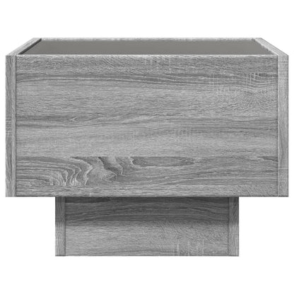 Bedside Table with Infinity LED Grey Sonoma 40x40x30 cm