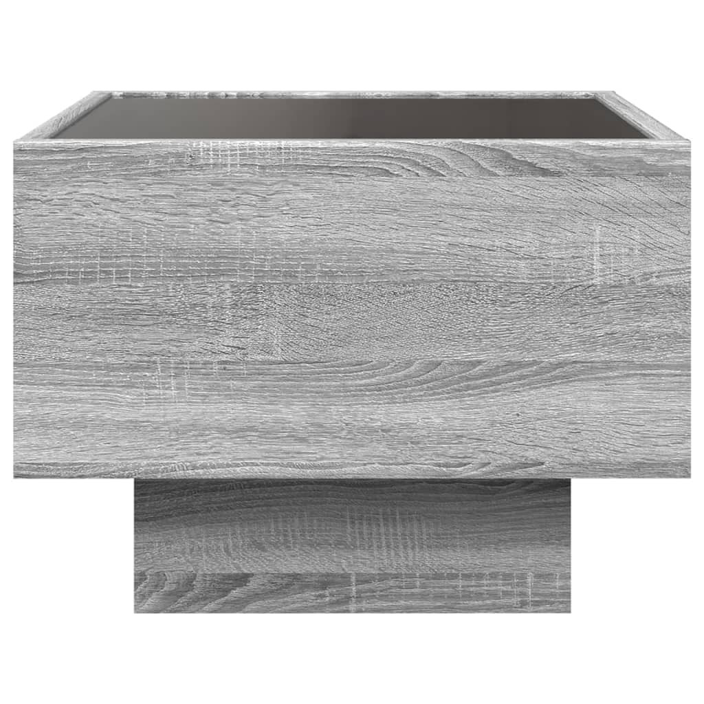 Bedside Table with Infinity LED Grey Sonoma 40x40x30 cm