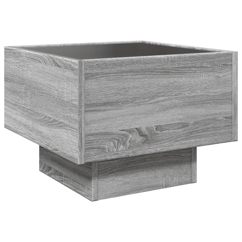 Bedside Table with Infinity LED Grey Sonoma 40x40x30 cm