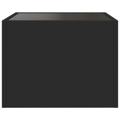 Bedside Table with Infinity LED Black 40x40x30 cm