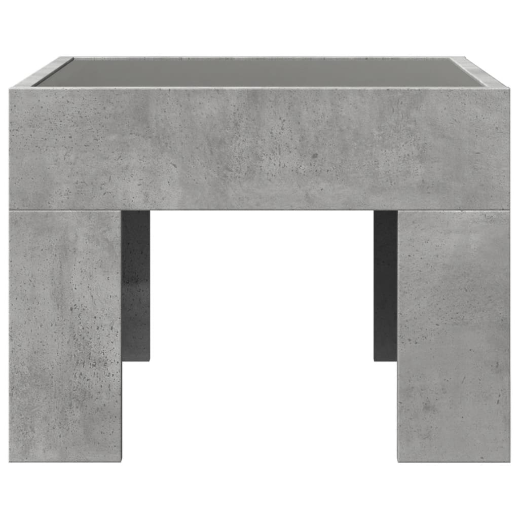 Bedside Table with Infinity LED Concrete Grey 40x40x30 cm