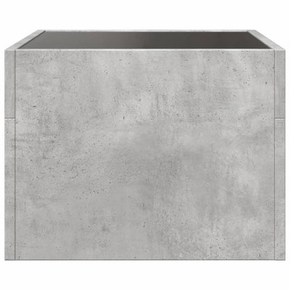 Bedside Table with Infinity LED Concrete Grey 40x40x30 cm