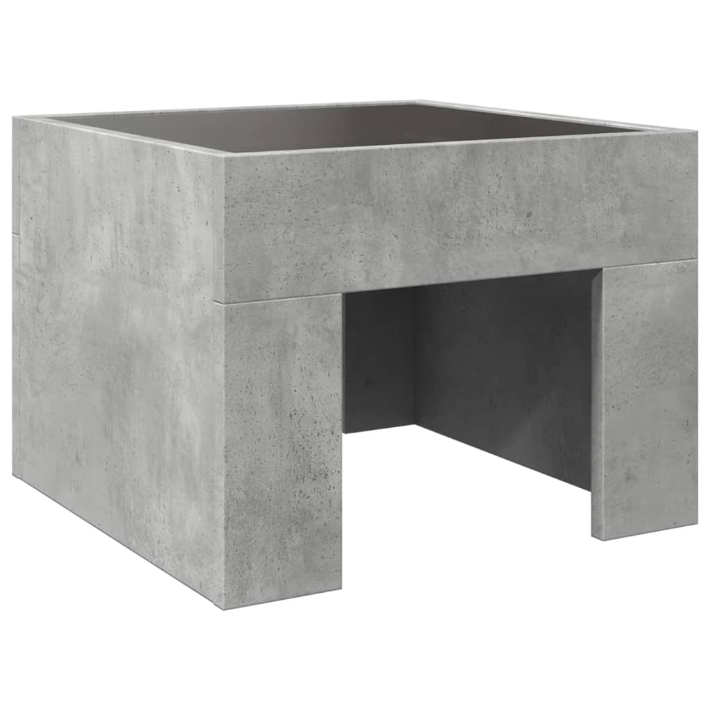 Bedside Table with Infinity LED Concrete Grey 40x40x30 cm