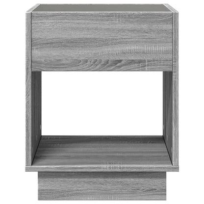 Bedside Table with Infinity LED Grey Sonoma 40x40x50 cm