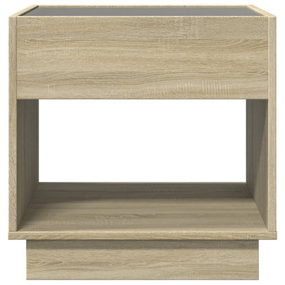 Bedside Table with Infinity LED Sonoma Oak 50x50x50 cm