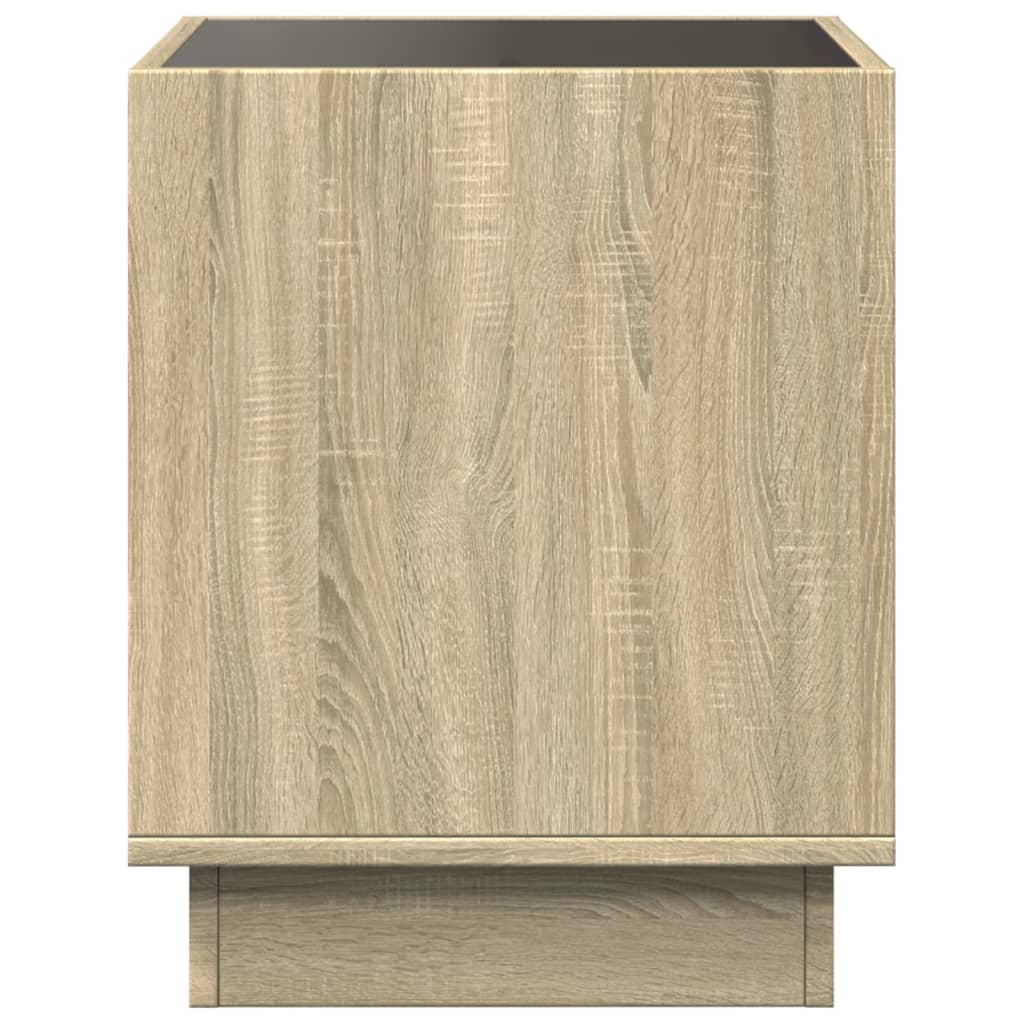 Bedside Table with Infinity LED Sonoma Oak 50x50x50 cm