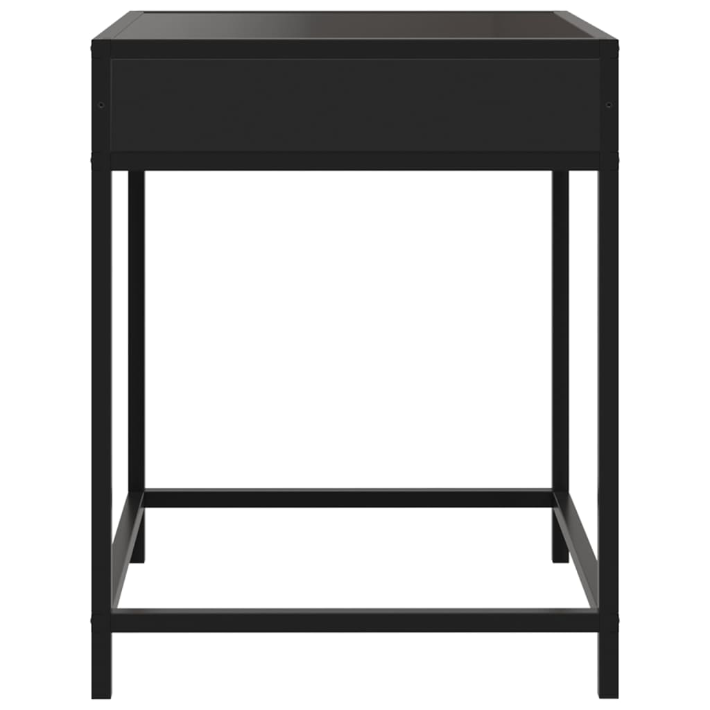 Bedside Table with Infinity LED Black 40x40x51 cm