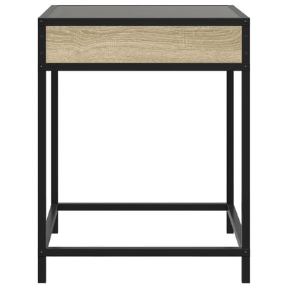 Bedside Table with Infinity LED Sonoma Oak 40x40x51 cm