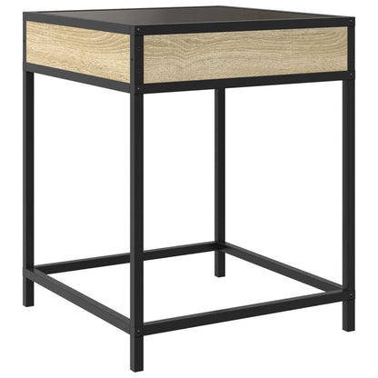 Bedside Table with Infinity LED Sonoma Oak 40x40x51 cm