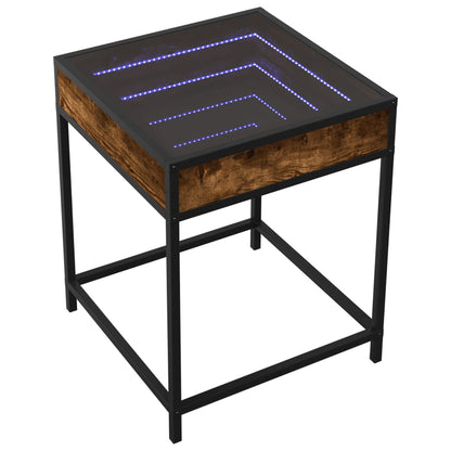 Bedside Table with Infinity LED Smoked Oak 40x40x51 cm