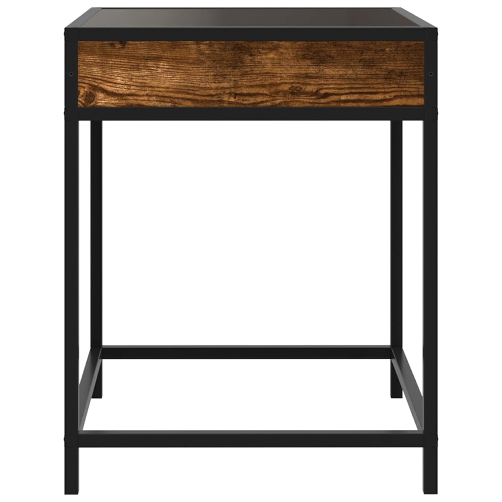 Bedside Table with Infinity LED Smoked Oak 40x40x51 cm