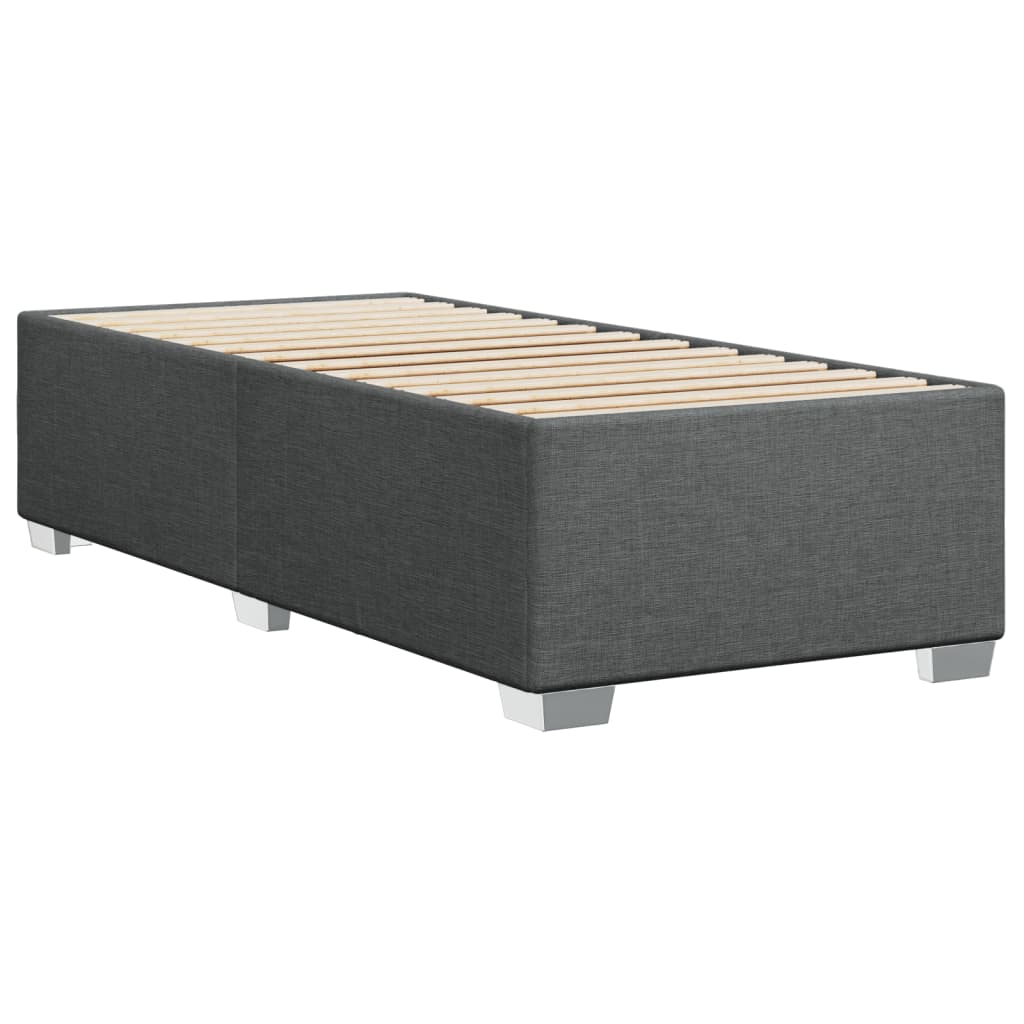 Bed Frame without Mattress Dark Grey 90x190 cm Single Fabric