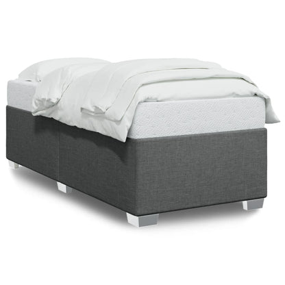 Bed Frame without Mattress Dark Grey 90x190 cm Single Fabric