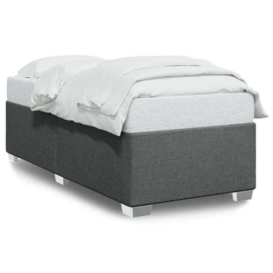 Bed Frame without Mattress Dark Grey 90x190 cm Single Fabric