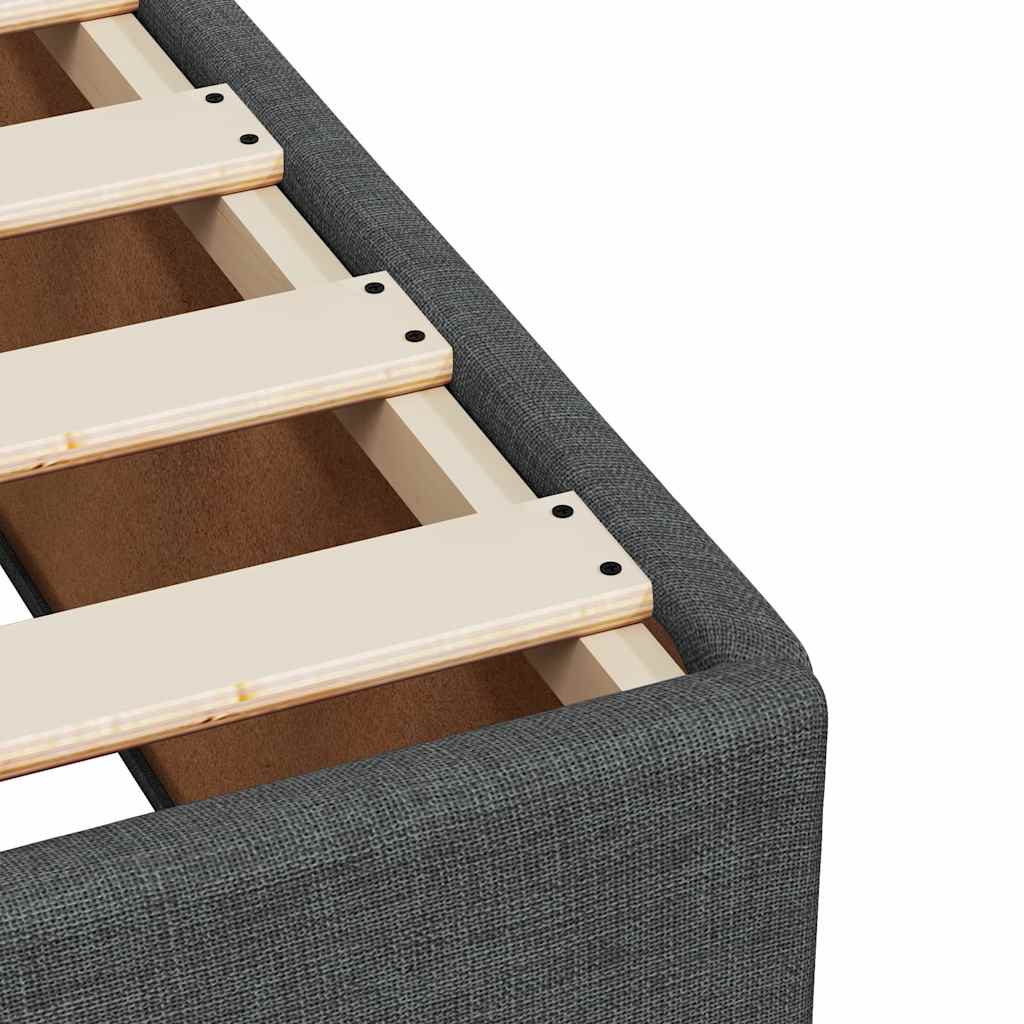 Bed Frame without Mattress Dark Grey Single Fabric