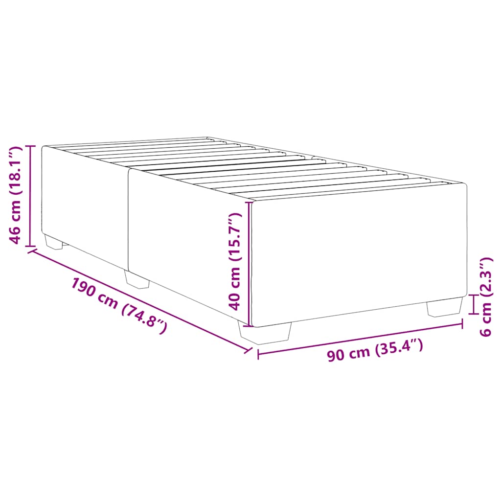 Bed Frame without Mattress Black Single Fabric