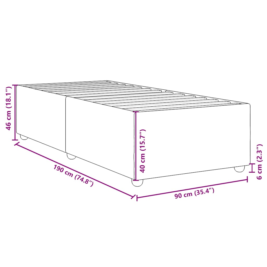 Bed Frame without Mattress Black Single Fabric