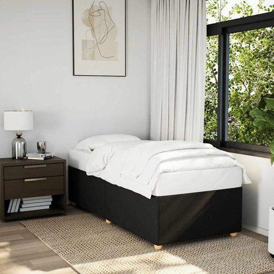 Bed Frame without Mattress Black Single Fabric