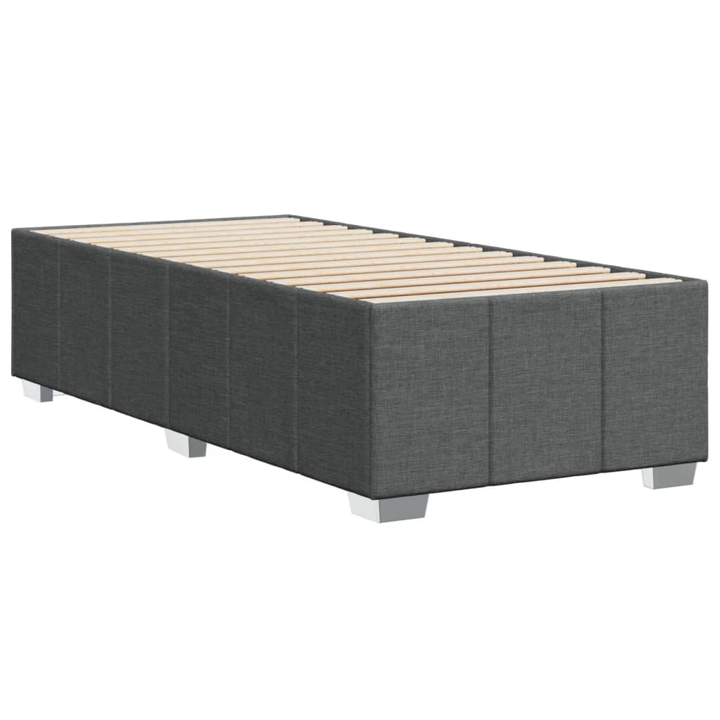 Bed Frame without Mattress Dark Grey 90x190 cm Single Fabric