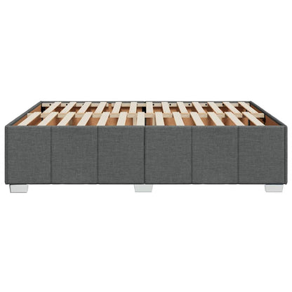 Bed Frame without Mattress Dark Grey Double Fabric