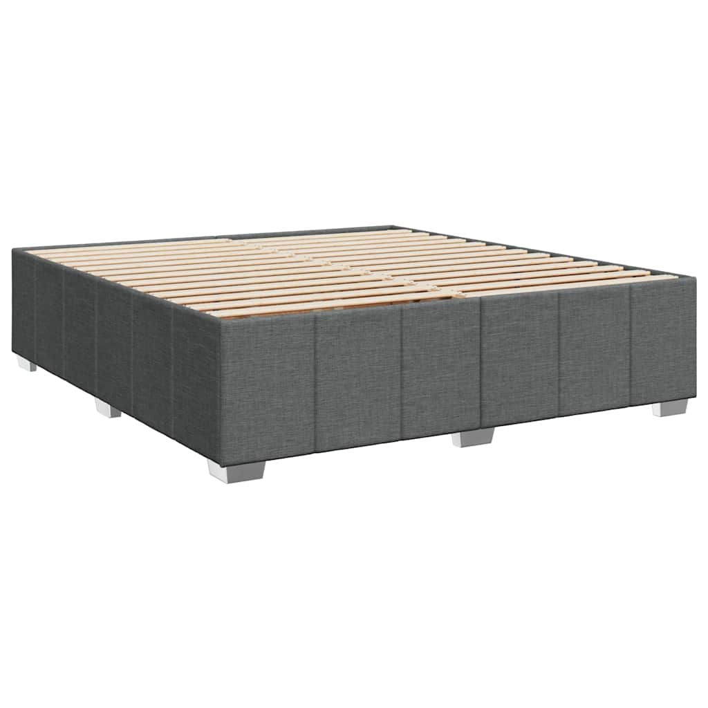 Bed Frame without Mattress Dark Grey Super King Fabric