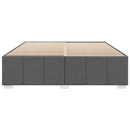 Bed Frame without Mattress Dark Grey Super King Fabric