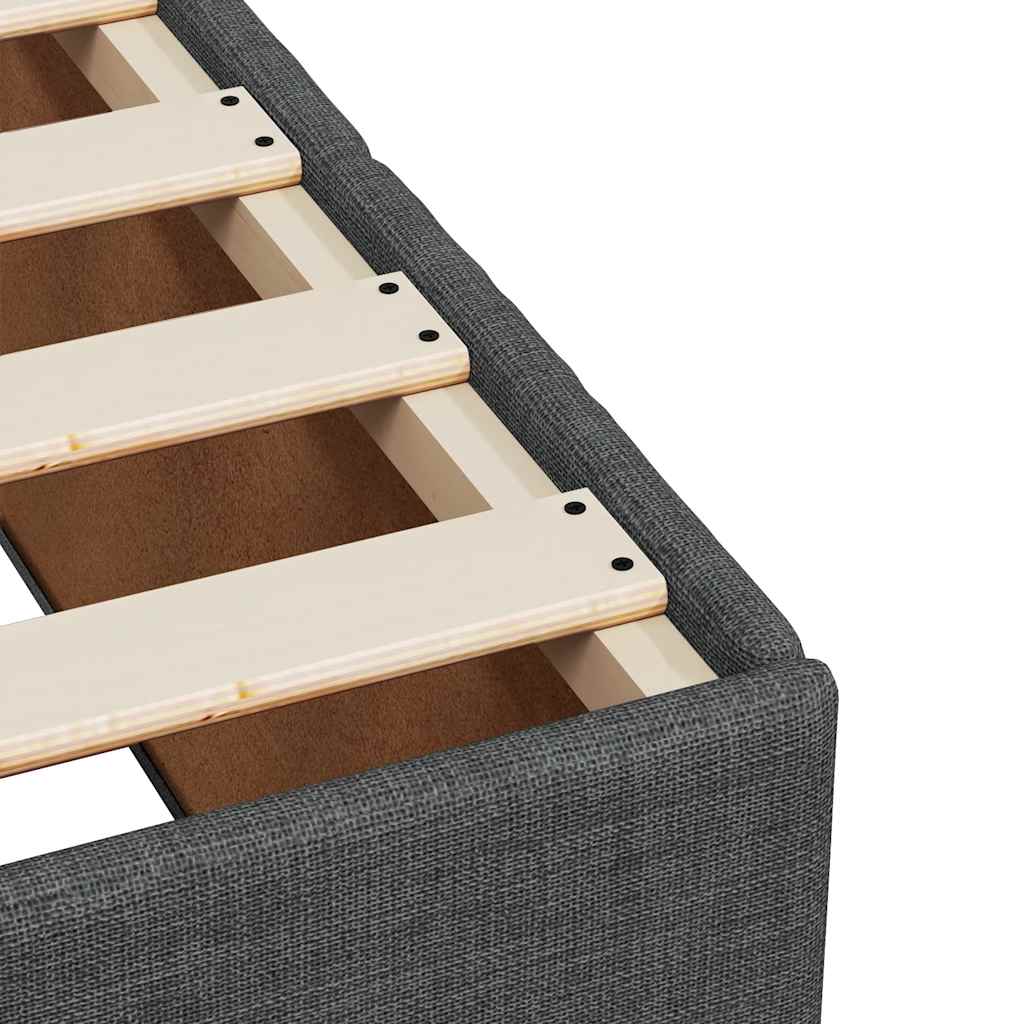 Bed Frame without Mattress Dark Grey Super King Fabric
