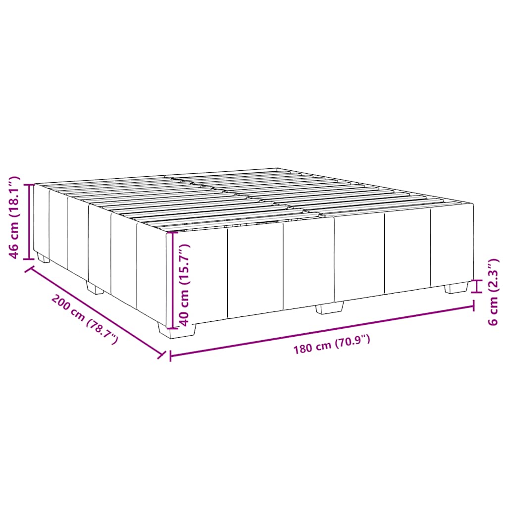Bed Frame without Mattress Dark Grey Super King Fabric