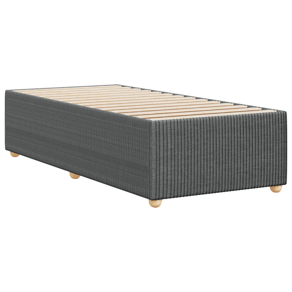 Bed Frame without Mattress Dark Grey 90x190 cm Single Fabric