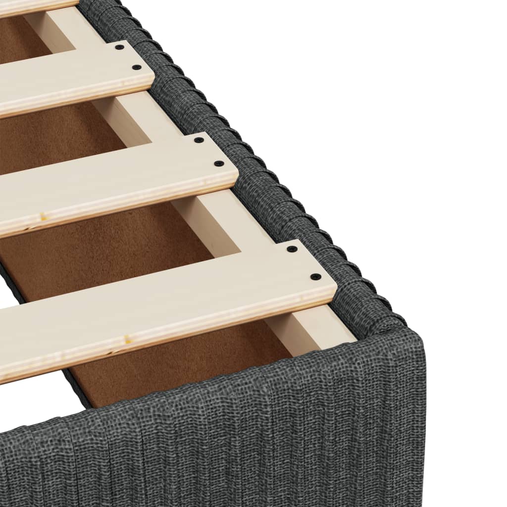 Bed Frame without Mattress Dark Grey 90x190 cm Single Fabric