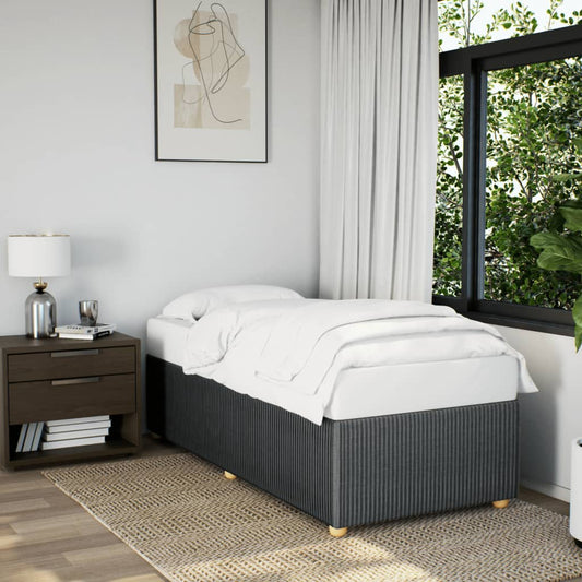 Bed Frame without Mattress Dark Grey 90x190 cm Single Fabric