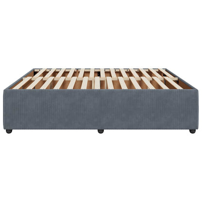 Bed Frame without Mattress Dark Grey Super King Velvet