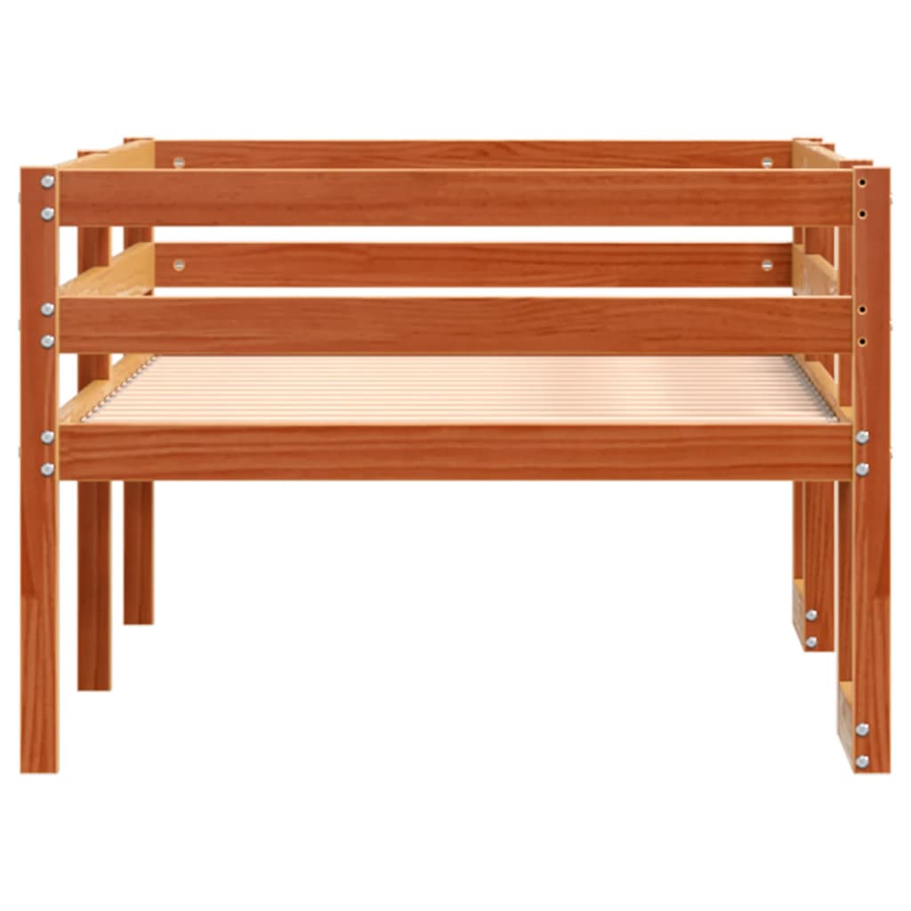 Kids' Bed Frame without Mattress Wax Brown 80x200 cm
